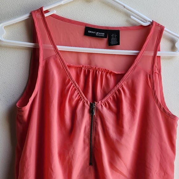 DKNY Jeans Petites Coral Tank Top Size Petite Small - Picture 5 of 12